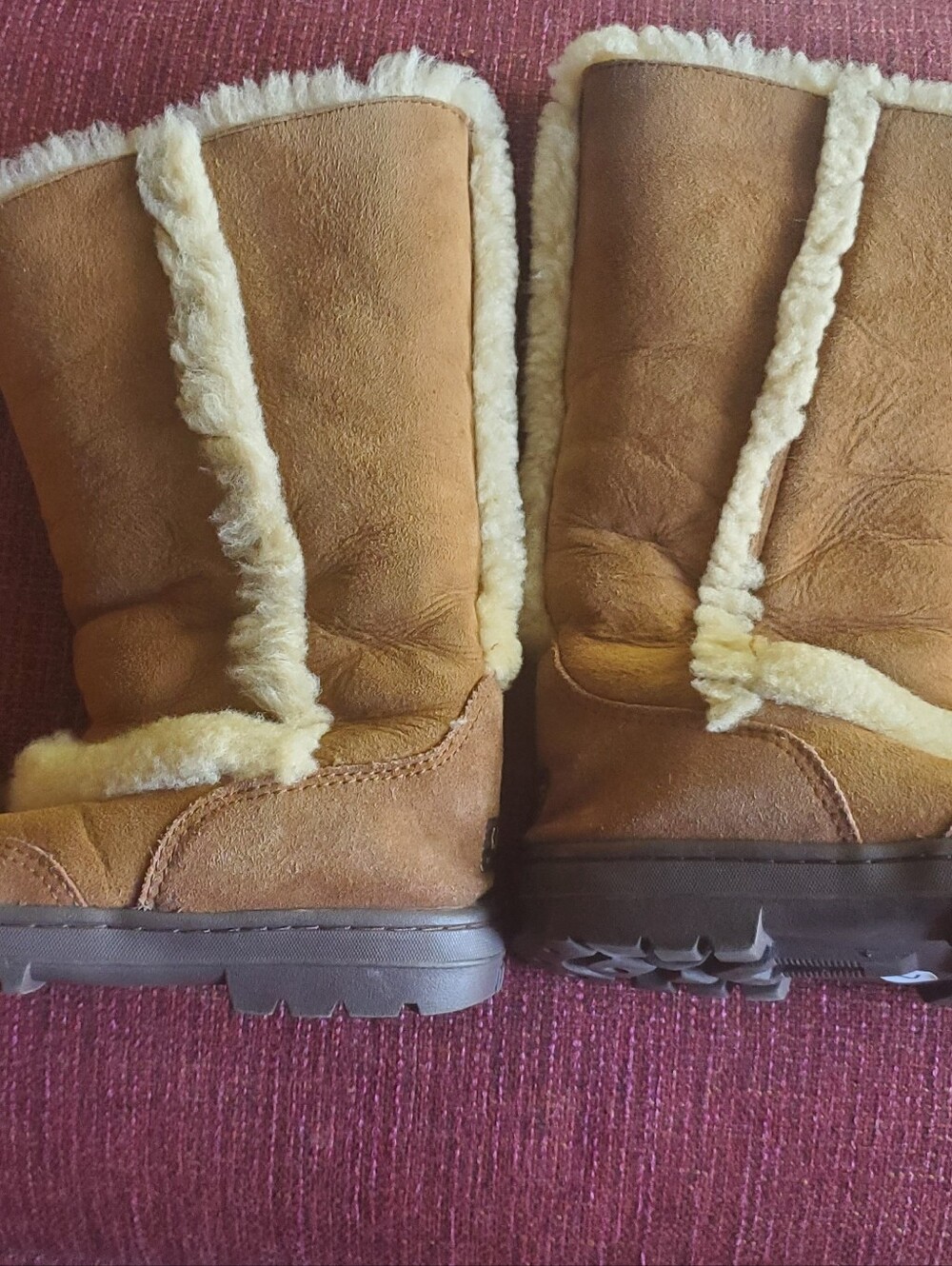 UGG Sundance II Vintage Sheepskin Shearling Winter Boots Sz7 Made In New Zealand